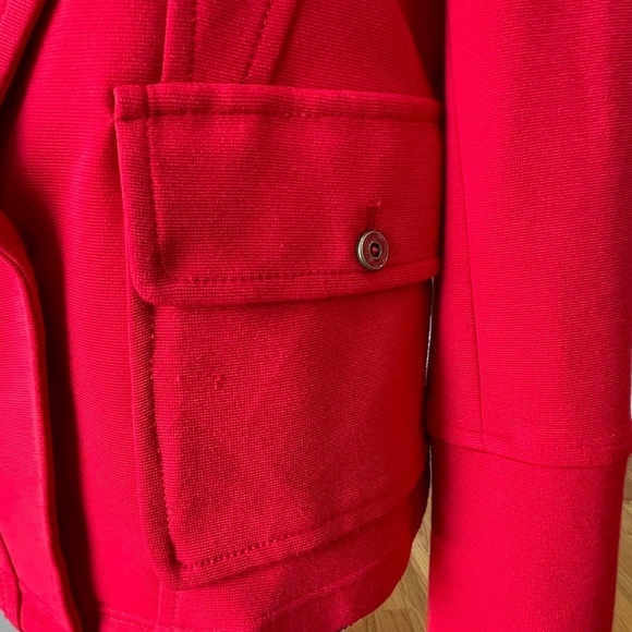 Anthropologie red jacket lapels pockets outerwear work fall winter layer outdoor - Picture 8 of 16
